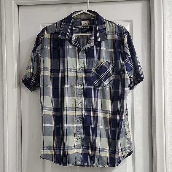 Volcom Blue and White Plaid Men's Shirt - Picture 1 of 13